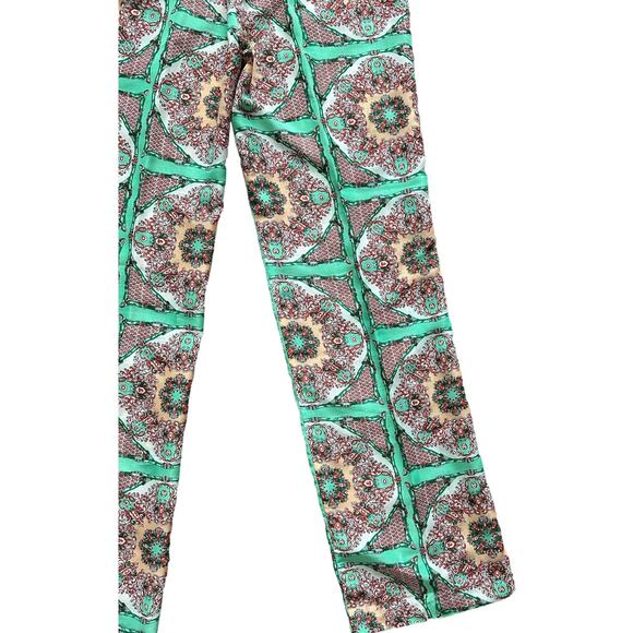Gianni Bini Women's Medium Green Red White Geometric Paisley Print Flowy Pants - Picture 11 of 16